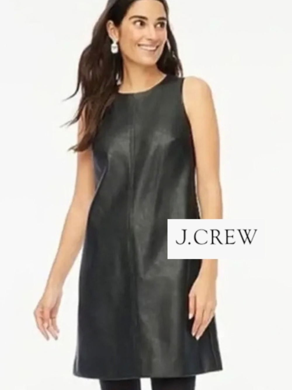 J.Crew Black Vegan shift dress, 14, GP1587